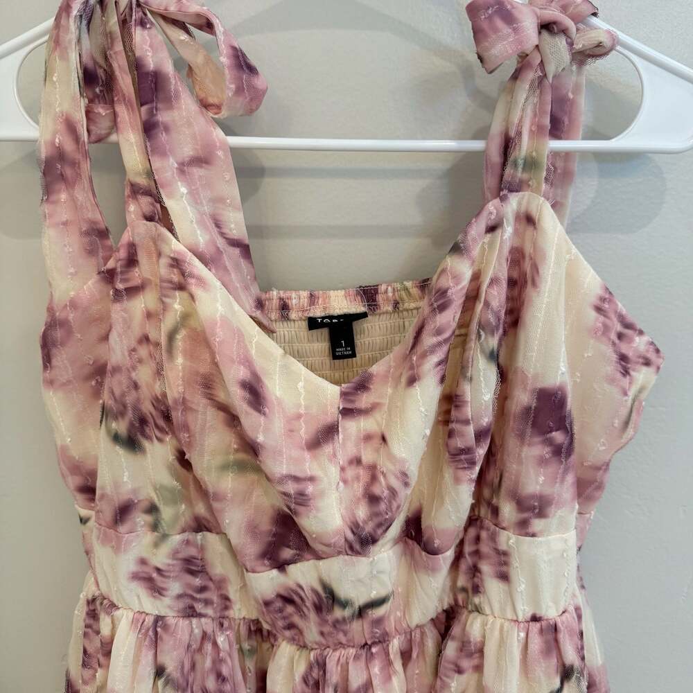 Torrid Flashed Roses Floral Chiffon Sweetheart Tiered Midi Dress Size 1 / 1X - Picture 3 of 6